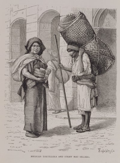 Mexican Tortillera and Straw Mat Seller, from 